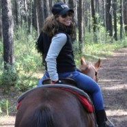 Kate on horse in Banff, Canada